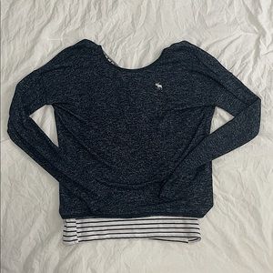 Long sleeve shirt w/ white and black striped tank